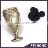 Simple 3D Embossed Shiny Nickel Trophy Cup Pin Badge thumbnail-2