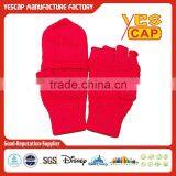 detachable beanie gloves/winter warming gloves