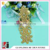 HC-3497 Hechun Crystal Bead Hot Fix Handmade Crochet Applique for Hair Band thumbnail-4