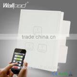 Factory WIFI Remote Wallpad Modern White Glass Panel 3 Gang 3 Way Wireless WIFI Remote Touch Sensitive Switch 110-250v AC EU/UK Quality Choice