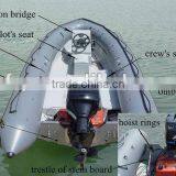 fiberglass small inflatable jet boat with outboard engine