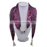 2016 Spring Chiffon Women New Design Silver Tassel Turtle Cover Pattern Scarf