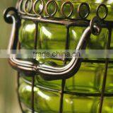 Metal Base Plate Glass Flower Vase thumbnail-5