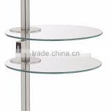 1024-21 Two Glass Trays a Brushed Nickel Finish Functional and Stylish Concierge Double Tray Floor Lamp With USB thumbnail-4