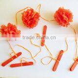 6" Orange Hanging Tissue Paper Pom Poms Flower Party Garland Decoration thumbnail-2