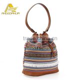 Wholesale Manufacturer Fashion Coloful Striped Tote Bags Pu Leather Women's Handbags