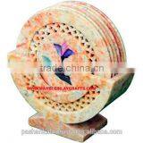 Stone Inlay Tea Coaster Set, Handmade Tea Coaster of Handicrafts Item