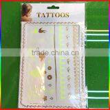 Flash Gold Silver Blue Metallic Foil Temporary Tattoos, Jewelry, Traditional Glowing Tattoo thumbnail-2