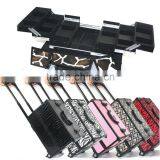 Pro 2 Wheel Rolling Aluminum Lockable Makeup Cosmetic Train Case thumbnail-1