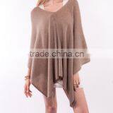 15JW0236 Lady 100%linen Pullover Poncho Wrap