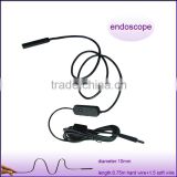 USB digital endoscope waterproof camera,diameter is 10mm 1.5 soft wire + 0.75m hard wire endoscope