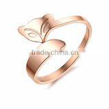 Stainless Steel Rose Gold Fox Ring thumbnail-2