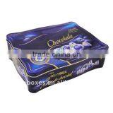 Wave Shaped Luxury Plum Tinplate Chocolate Box
