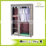 Store More Fashion Durable Fabric Steel Bedroom Wardrobe thumbnail-1