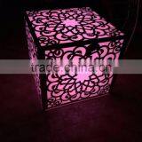 Hot Sale Stainless Steel Frame Glass Top LED Wedding Table thumbnail-1