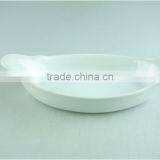 Stocklot Cheap Handle Ceramic White Ceramic Oval Bakeware thumbnail-2