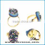 Most Popular Natural Agate Druzy Quartz Ring for Mens thumbnail-5