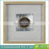 Wooden Shadowbox Frame With Colorful Agate Stone Under Glass thumbnail-3