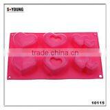 10115 6 Pcs Hearts Shape Silicone Cake Mold thumbnail-3