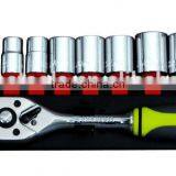 CF598404: 11pcs 1/2" Drive Socket and Ratchet Handle Set