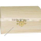 Unfinished Solid Pine Box With Arch Lid thumbnail-1