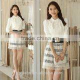 New 2015 Casual Chiffon White Lace Blouse Women Shirts Blouses Plus Size XXXL Women Clothing Embroidery Blusas Femininas Tops thumbnail-1