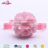 Fashion Small Newborn Baby Girl Pink Flower Elastic Hair Bowknot Headband thumbnail-1