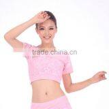 Cheap Short Sleeve Lace Crop Top for Dance JYS67 thumbnail-4