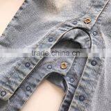 Korean Style Baby Clothes Romper Stone Washed Denim Romper With Two Pocket thumbnail-3