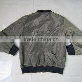 China Factory Custom Fashionable Zipper Pockets Plain Black Mens Bomber Jackets thumbnail-2