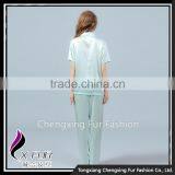 CXTZ01 Wholesale Cheap Ladies Silk Pajamas Home Wear With Pockets thumbnail-5