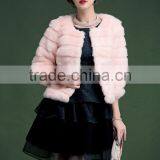 Ladies Keep Warm Winter and Autumn Short Thicken Woman Rabbit Fur Coat Lady Faux Fur Pure Collar Jackets thumbnail-3