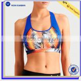 Custom women seamless Gym fashion printing yoga fitness sports bra wholesale