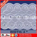 White tc Lace Trim,swiss Voile Lace Trimming,african Tulle Lace Embroidery thumbnail-6