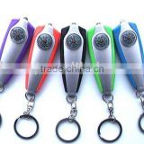 promotional LED keychain light with compass/Whistle key light with compass andkeyring