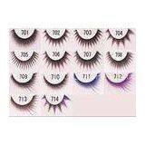 Long Thick Double Handmade Natural False Eyelashes Colored With Diamond thumbnail-1