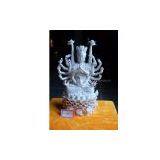 18 Hands Sitting Porcelain Guan Yin Figurines,Kwanyin figurine,Buddha statues,Sculpture,Fengshui Products, Home Decoration