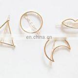 Fashionable Metal Hair Clips With Moon Shape Barrettes for Ladies thumbnail-2