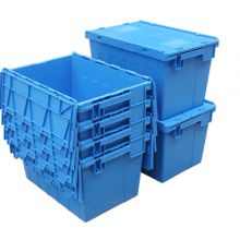 Stackable Logistic Plastic Crate with Lid for Storage and Moving