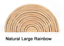 Educational Grimms Natural Wooden Stacking Toys Large Rainbow Building Blocks for Kids thumbnail-5