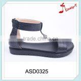 Fashionable Woman Cheap Wholesale Summer Flat Zipper up Sandals New Design thumbnail-1