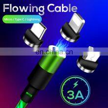 Led Luminous Lighting Mobile Phone Fast Charging Usb Magnetic Data Cable thumbnail-2