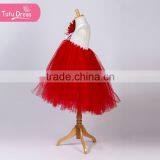 The Red Color Beautiful Baby Girl Summer Dress With Flowers thumbnail-3