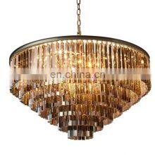 Hanging Living Room Lights Gold LED Grand Pendant Lamp Modern Large Luxury Crystal Chandelier Lamp thumbnail-1