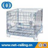 Industrial stackable foldable storage warehouse metal cage