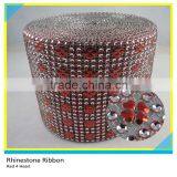 Wholesale Plastic Trimming Rhinestone Mesh Ribbon With Four Heart Design thumbnail-2