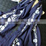 Newest Flower Embroidery Design Cotton Woman Fashion Vintage Scarf Quality Choice thumbnail-3