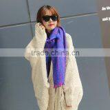 Latest Style Tassel Woven Two-Tone Loop Yarn Lady Winter Wraps And Shawls thumbnail-6