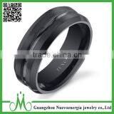 High quality promotional ring jewelry tungsten plating ring fashion black plated ring for men