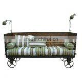 INDUSTRIAL CARTSETTEE SOFA , INDIA VINTAGE INDUSTRIAL STYLE SOFA